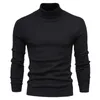 Herrtröjor Nya herrar vinterskurtlenhals tjock casual sköldpadda hals fast färg baskvalitet varm slim pullover kvinnor toppar g221010