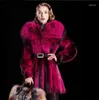 Manteau Long en vraie fourrure pour femmes, veste naturelle à pleine peau recommandée, vêtements d'extérieur authentiques