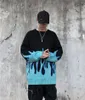 Men's Sweaters Hip Hop Pullover Men Women Blue Pink Fire Flame Knitted Oversized Harajuku Streetwear Tops Casual Couple G221010