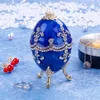 Jewelry Pouches Faberge-Egg Luxury Series Hand Painted Trinket Box Unique Gift For Easter Home Decor Collectible