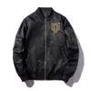 Männer Jacken Gestickte Goldene Tiger Muster Übergroßen Zipper Bomber Herbst Qualität Stehkragen Mode Luxus Chaquetas Hombre