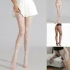 Women Socks Fishnet Women's Pantyhose White Black Bow Tie Tights Hollow Net Stockings With Feet Sheer Plus Size