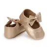 Sapatos atléticos infantil menina menina pu bowknow princess borracha inferior anti-deslizamento de sola mole de cor sólida mocassins primeiro walker pré-caminhão