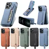 Rits Kaarten Portemonnee Lederen Telefoon Gevallen Voor iPhone 15 14 Plus 13 12 Mini 11 Pro Max X XS XR 8 7 6 6S SE Portemonnee Kaarthouder Cover