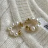 Boucles d'oreilles en argent Sterling 925 pour femmes, jolies boucles d'oreilles en perles d'eau douce, bijoux fins pour fête de mariage