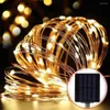 Strings Outdoor Solar Powered Copper Wire LED String Lights 20M 10M 5M Waterproof Fairy Light For Christmas Garden Holiday Decoration