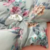 Sängkläder set Svetanya pastoral fåglar lämnar blommor sängkläder silkeslen egyptisk bomullsbäddsuppsättning drottning king size ark täcke täckning set 221010