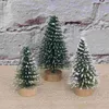 Décorations De Noël Arbre Arbres Pin Miniature Mini Fête Bouteille Artificielle Artisanat De Noël Décor Sisal Bureau Brosse Décoration Ornements De Neige