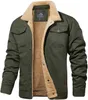 Heren Down Parkas Men Turndown Collar Winter Cotton Jackets Heren Sherpa Trucker Militaire Parka Green Tactische lading Lagen Kleding overjassen 221010