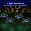 Solar Fireworks Lights LED Outdoor Garden Glast Globe Dandelion Decoration Fairy Wodoodporne patio Lampa ścieżka trawnika