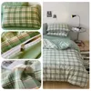 Bedding sets 100%Yarndyed Washed Cotton Classic Plaid Bedding Set Duvet Cover Pillowcases Breathable Skinfriendly 16 Sizes 221010