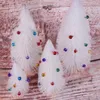 Juldekorationer W3ja 15/20/25/30 cm Mini Tree Miniature Ornament White Pine Sisal Cedar With Colorful Bells Decoration