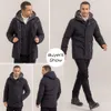 Mens Down Parkas Uomo Inverno Lungo Casual Cappuccio in pile spesso Parka impermeabile Giacca Cappotto Uomo Outwear Vintage Tasche Parka Jacket 60 Plus Size 221010