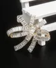 Retro Clear Crystal Zirconia Brooches Irregular Metal Ring Interlocking Suit Corsage Fashion Jewelry Banquet Accessories
