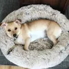 Round Soft Long Plush Cat Bed kennels House Self Warming Pet Dog Beds for Small Medium Dogs Cats Nest Winter Warm Sleeping Cushion Puppy Mat F1013