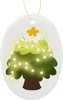 Sublimación en blanco Ornamento de cerámica Decoración de fiesta Oval de 3.3 pulgadas White con cuerda de oro para elaborar decoración de árboles de Navidad para DIY Decoración personalizada del hogar DD