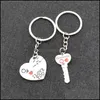 Favore a zinco in lega di zinco sier amanti placcati regalo bomboniere bomboniere coppia il mio cuore keychain keyring chiave fob catena creativa drop de dhytk