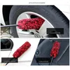 Car Sponge Mrcro Fiber Wheel Brush Auto Tire Rim Cleaning Metal-free Mud Dust Remover Detailing Cleaner Washing Tool With Handle