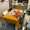 Столовая ткань Pet Dog Pattern Tablecloth Водонепроницаемая теплоизоляция и нефтяная защищенная комната