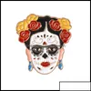 ピンブローチピンブローチジュエリー画家メキシコアーティストエナメル女性用金属装飾ブローチバッグボタンラペルピン男性ブローチ Dhhgo