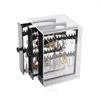 Jewelry Pouches Earring Display Stand Storage Box Organizer Transparent Drawer Rack Necklace Cabinet