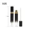 Brillant à lèvres Noir Faded Gold Garniture Luxueux Conteneur Paquet Vente En Vrac Personnalisé Logo Gratuit 5ml Tube Rond Vide Finition Brillante