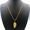 Choker Dubai 24K Guldhalsband för kvinnor Simple Leaves Singapore Twisted Chain Pendant Statement Necklace Gifts