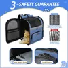 Dog Car Seat Covers Carrier Bag Pet Double Shoulder Backpack Sturdy Frame Breathable Foldable Doors Fits 20 Lbs Pets Travel Set