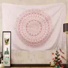 Tapestries Pink Mandala Pattern Tapestry Wall Hanging Home Decor Room Bedspread