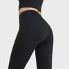 L-222 Leggings taglia libera Pantaloni da yoga da donna Pantaloni elastici con sensazione di nudo Calzamaglia da allenamento da corsa No T-Line Pantaloni sportivi a vita alta tinta unita