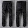 Amirsity Mann für die Best-Qualität-Designer-Jeans Skinny Biker zerrissen Denim Mens Motorradhose Reißverschluss Hip Hop Dest Stretch Youth Slim Fit Gerade gerade verzweifelt