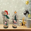 Dekoracje świąteczne drzewo drewniane ozdoby Stolik Święty Mikołaj Snowman Dekoracja domowa wisiorki rzemieślnicze przyjęcie kerst 2022 rok Nat l4m0