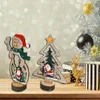 Christmas Decorations Tree Wooden Ornaments Table Santa Claus Snowman Decoration Home Pendants Craft Xmas Party Kerst 2022 Year Nat L4M0