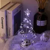 Decorações de Natal Treça de mesa Light Up Decoration Decor LED Silver/Gold Spiral Artificial
