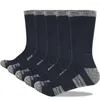 Sportsocken YUEDGE Herren 5 Paar Terry Cushion Cotton Crew Outdoor Wandern Spazierengehen Rucksackreisen Trekking Sportlich 38-45 EU