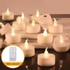Świece Bez Flimifing Herbaciarki Świece LED z 6 -godzinnym cykl autotimer zdalne sterowanie baterią Tealights 221010