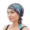 Pre-tied Women Turban Satin Paisley Pattern Muslim Headband Soft Flexib Hair Scarf Chemo Cap Leadies Head Wrap Bandana