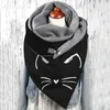 Berets Fashion Women Scarve Cartoon Printing Button Soft Wrap Darm Darm Darves Shawls Leisure Recial