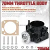 Throttle Body PQY - Nieuw voor RSX DC5 Civic SI EP3 K20 K20A 70 mm CNC Intake Performance PQY6951 Drop Delivery 2022 Mobile DHTXQ