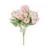 Decorative Flowers 4 Bunches Fake Peony Silk Hydrangea Christmas Garlands Decorations Vase For Home Garden Party Wedding Artificial