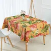 Toalha de mesa estilo nórdico animal tonto de flamingo Tree tropical folhas de linho manteles para mesa retangulares à prova d'água