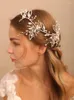 Nakrycia głowy srebrne ręcznie robione ślubne łańcuch głowy modne dama włosa do włosów impreza biżuterii