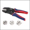 Other Vehicle Tools Wire Crim Tool Set Ratchet Terminal Crimper 4 Pcs Interchangeable Dies Fit For Heat Shrink Connectors 0.5-6.0Mm²/ Dhqhm