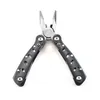 Outdoor Gadgets Multitool with Spring-Action Pliers and Knives Black Camping Stainless Steel EDC Gear with Nylon Sheath