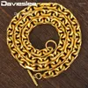 Catene Davieslee Collana da donna e da uomo Catena color oro nero argento Catena in acciaio inossidabile Collegamento T/O Chiusura a levetta Gioielli 9mm LKNM53