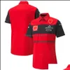 قميص سباق الدراجات النارية F1 T-Shirt قميص 2022 Forma One Team Modes Elass Lapel Summer Motorsport Red Short Sleeve Dhsya D Dhsya