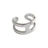 Anillos de racimo Xiha Real 925 Anillo de plata esterlina Letra inicial H Abierto Ajustable Mujeres Joyería minimalista Accesorios de moda coreana