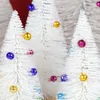 Christmas Decorations 15/20/25/30cm Mini Tree White Pine Sisal Silk Cedar With Colorful Bells For Home Year Xmas Table Ornaments Gifts