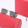 Sonnenbrille, Designer-Brille, Herren-Sonnenbrille, Herren, rahmenlos, Retro-Metallrahmen, randlos, optische Buffs, Lentes de Sol-Brillen, Carti-Brillen