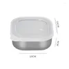 Dinnerware Sets Round Stainless Steel Storage Box Office Worker Lunch Bento Household Refrigerator Fresh-Keeping Containers With Cover